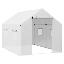 Tunnel Greenhouse W/ UV-resistant PE Cover, Wide Door, 2 x 3(m)