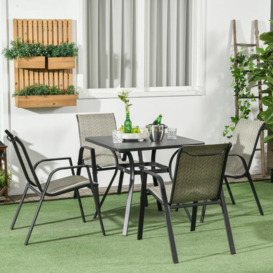 Wicker Dining Chairs Set of 4, Stackable Outdoor Chairs - thumbnail 2