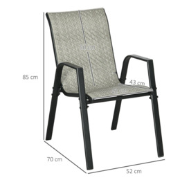 Wicker Dining Chairs Set of 4, Stackable Outdoor Chairs - thumbnail 3