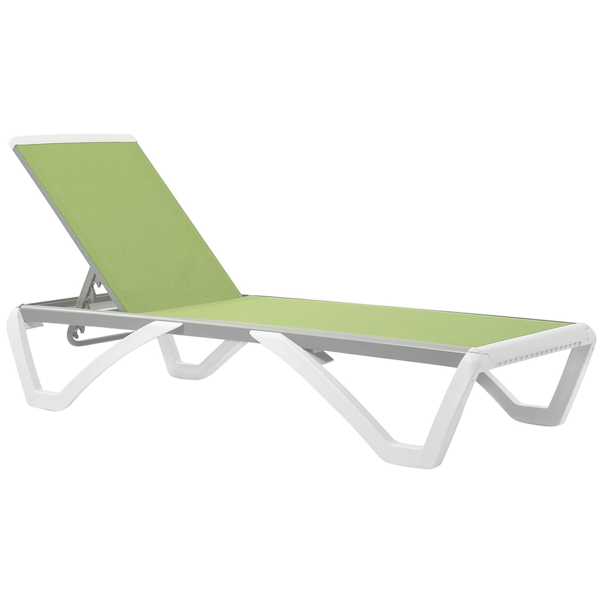 Chaise Patio Lounge with 5-Level Adjustable Back Wheels Texteline - image 1