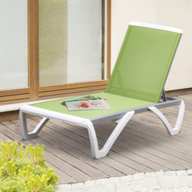 Chaise Patio Lounge with 5-Level Adjustable Back Wheels Texteline - thumbnail 2