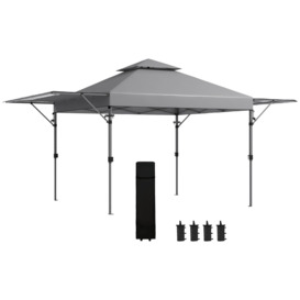 5x3(m) Easy Pop Up Gazebo with 1-Button Push and Extend Dual Awnings - thumbnail 1
