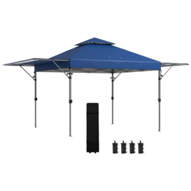 5x3(m) Easy Pop Up Gazebo with 1-Button Push and Extend Dual Awnings - thumbnail 1