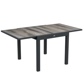 Extendable Outdoor Dining Table Aluminium Rectangle Patio Table