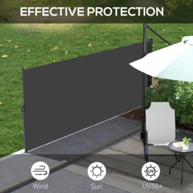 Side Awning, Adjustable Length Privacy Screen, 400 x 160cm - thumbnail 3