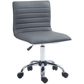 Ergonomic Executive Office Chair Computer Armless Wheels 360 Swivel - thumbnail 2