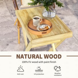 Wooden Garden Table, Outdoor Side Table 68cmx44cmx75cm - thumbnail 3