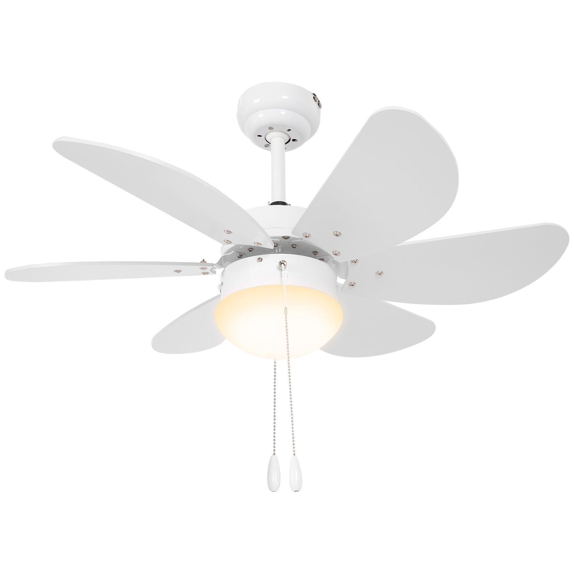 Ceiling Fan wit Light Reversible Airflow 6 Blades Wall Mounting - image 1