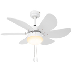 Ceiling Fan wit Light Reversible Airflow 6 Blades Wall Mounting