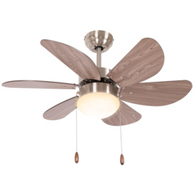 Ceiling Fan wit Light Reversible Airflow 6 Blades Wall Mounting