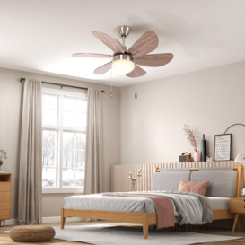 Ceiling Fan wit Light Reversible Airflow 6 Blades Wall Mounting - thumbnail 3