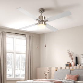Ceiling Fan with Light Reversible Airflow Wall Mounting