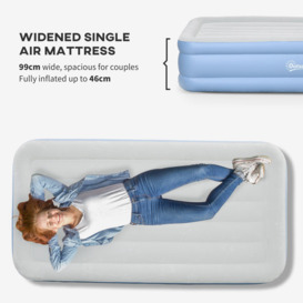 Single Air Bed with Built-in Pump, Inflatable Mattress, 191 x 99 x 46cm - thumbnail 3