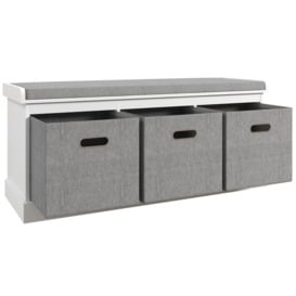 Shoe Bench with Seat Shoe Storage Bench with Fabric Drawers