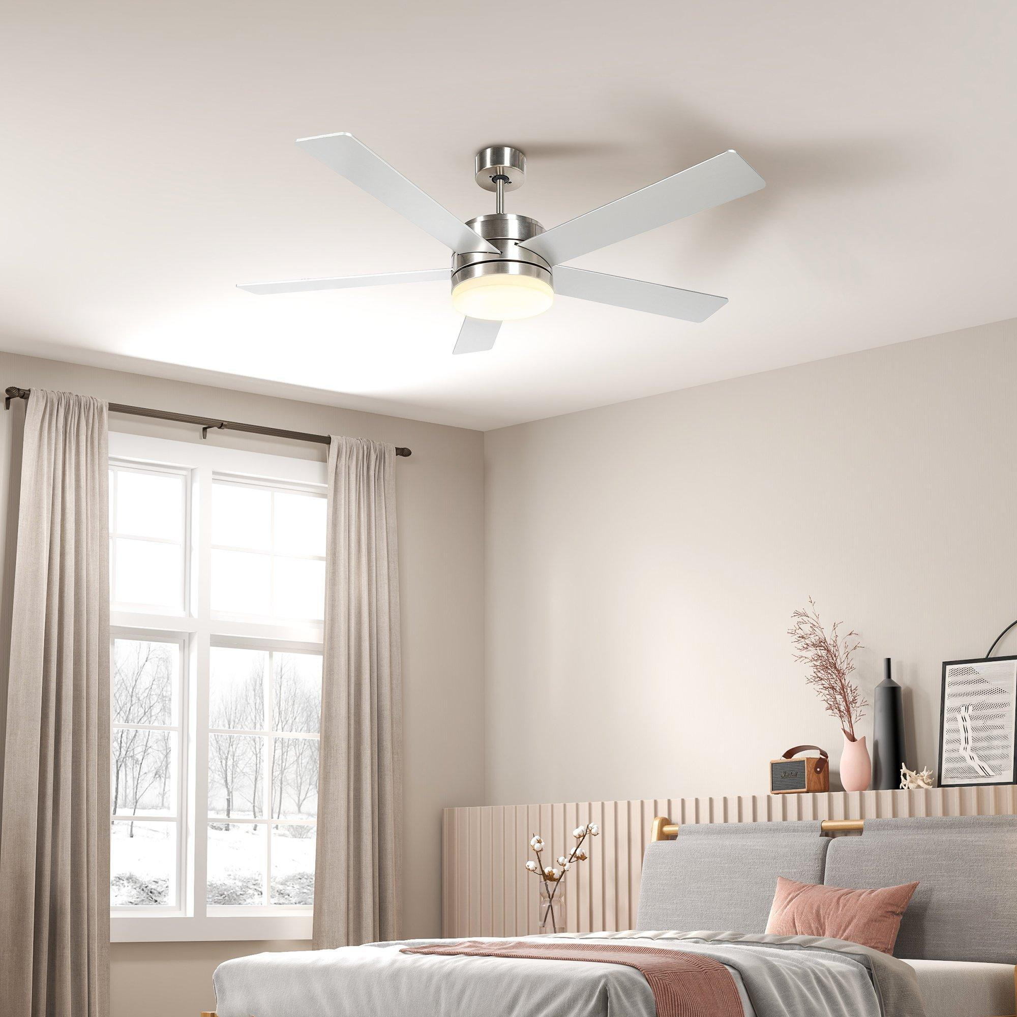 Ceiling Fan with Light Reversible Airflow Wall Mounting Natural - image 1
