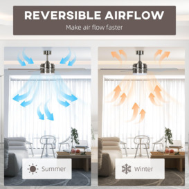 Ceiling Fan with Light Reversible Airflow Wall Mounting Natural - thumbnail 3