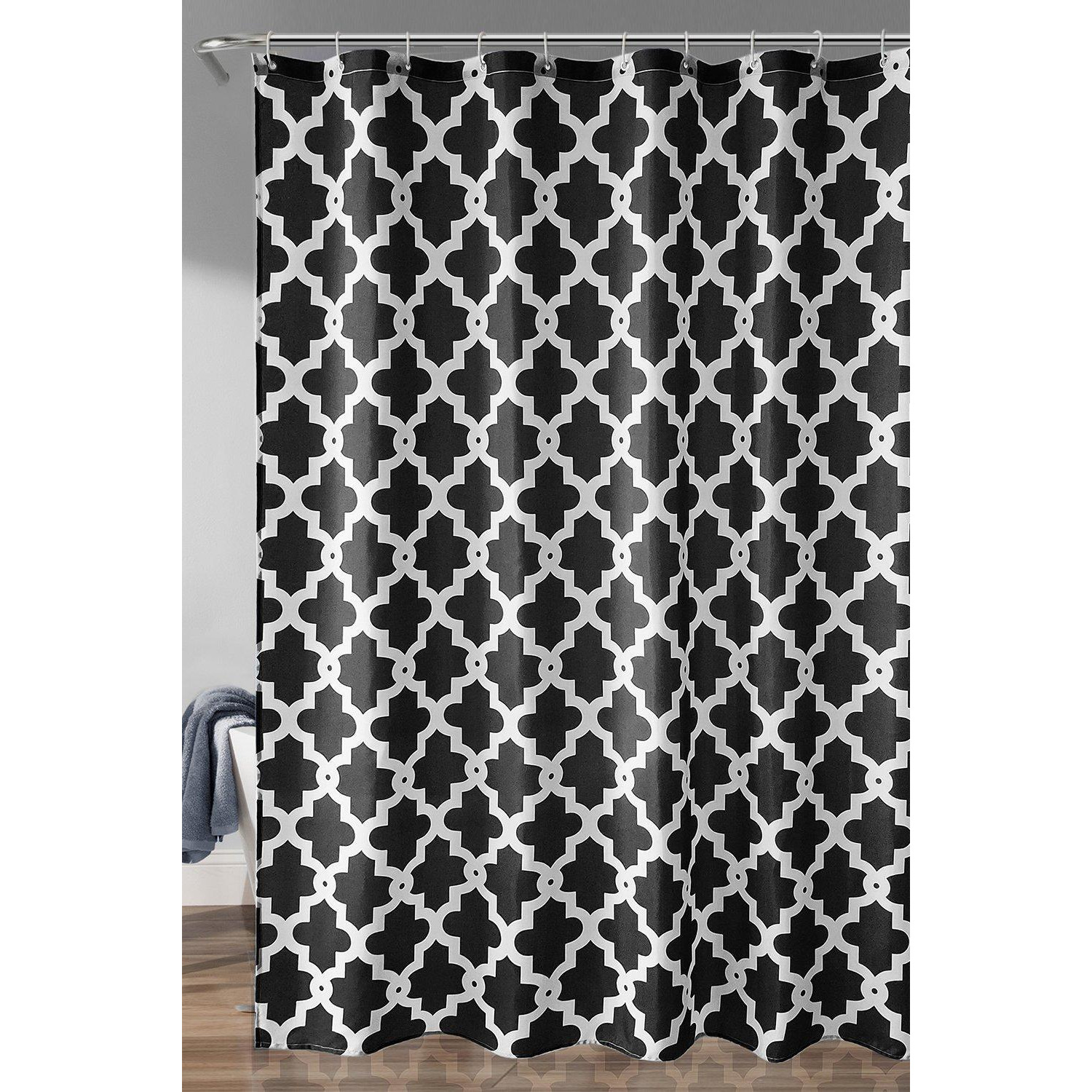 Black Trellis Shower Curtain - 180cm x 180cm - image 1