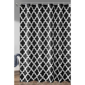 Black Trellis Shower Curtain - 180cm x 180cm - thumbnail 1