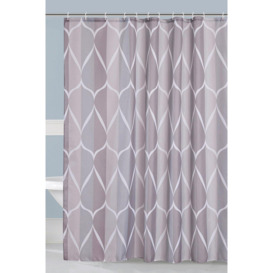 Lattice Design Polyester Shower Curtain, Grey - 180cm x 200cm