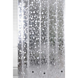 Pebbles Printed 3D Effect PEVA Shower Curtain with Bottom Magnets - 180cm x 180cm