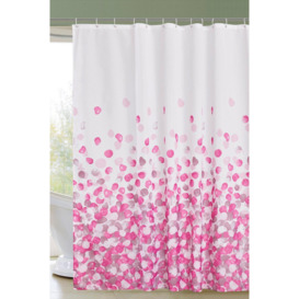Pink Pebble Printed Polyester Shower Curtain - 180cm x 200cm - thumbnail 1