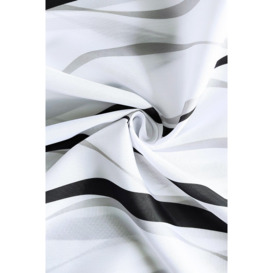 Curved Design, 3D Effect Shower Curtain, Black, Grey & White - 180cm x 180cm - thumbnail 3