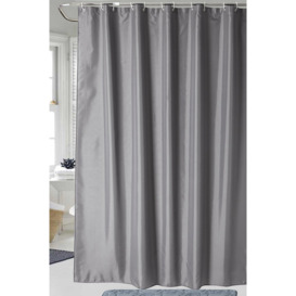 Grey & Black Square Design Shower Curtain - 180cm x 200cm