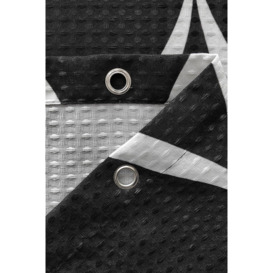 Lattice Design Shower Curtain, Black - 180cm x 180cm - thumbnail 2