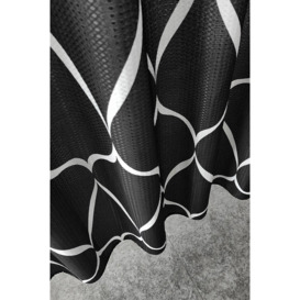 Lattice Design Shower Curtain, Black - 180cm x 180cm - thumbnail 3