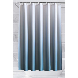 Gradient Colour Shower Curtain, Blue & White - 180cm x 200cm - thumbnail 1