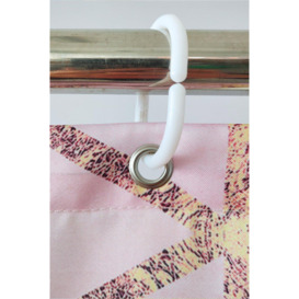 Geometric Shower Curtain, Pink & Grey - 180cm x 180cm - thumbnail 2