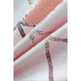 Geometric Shower Curtain, Pink & Grey - 180cm x 180cm - thumbnail 3