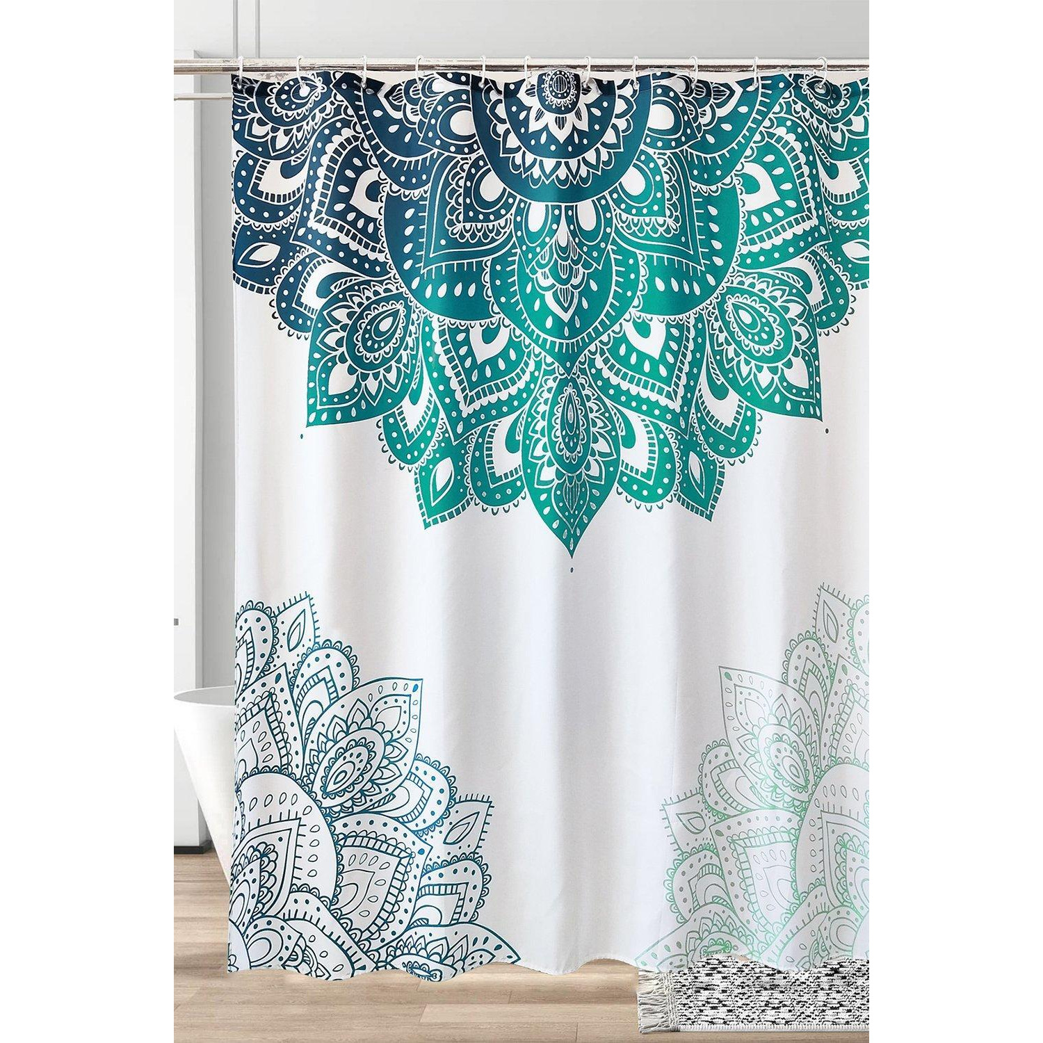 Mandala Flower Shower Curtain - 180cm x 180cm - image 1