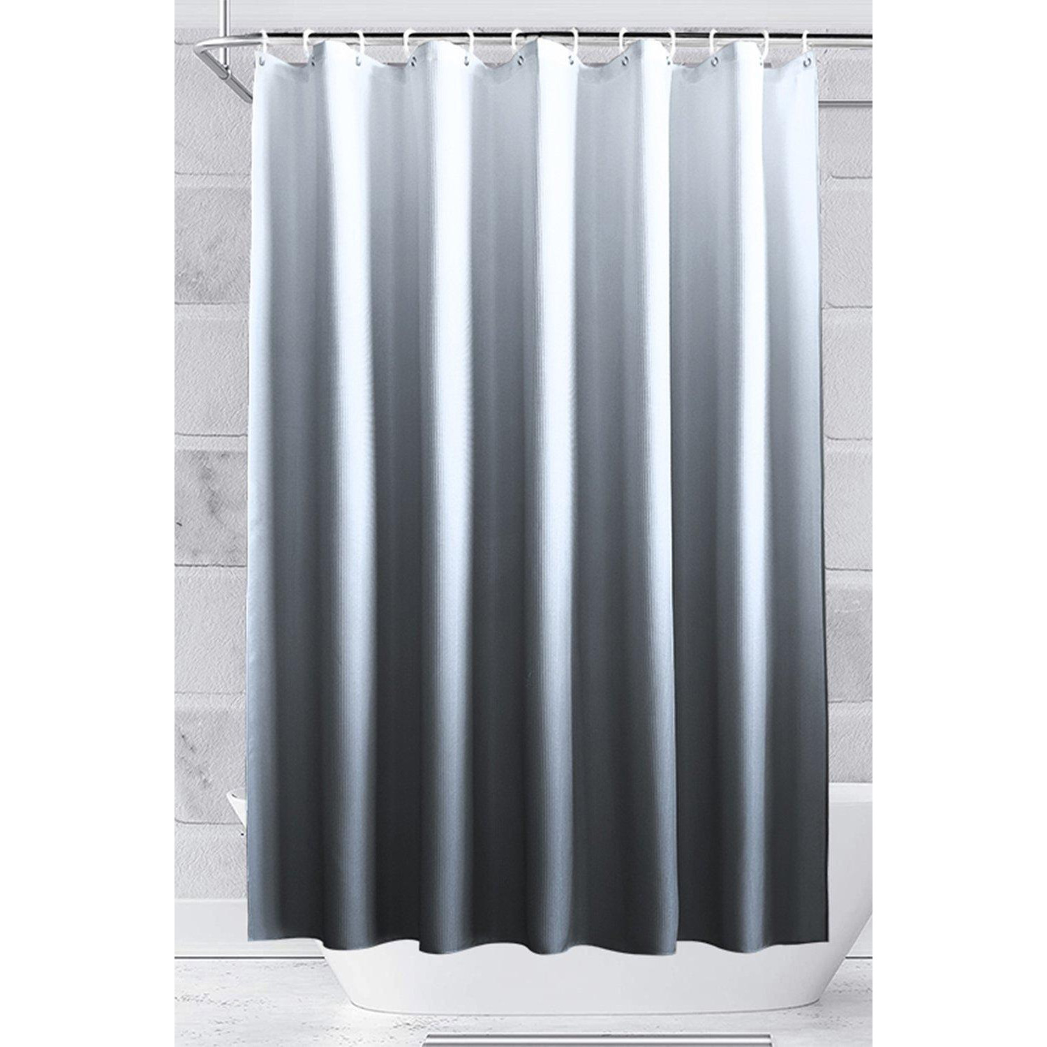 Gradient Colour Shower Curtain, Grey & White - 180cm x 200cm - image 1