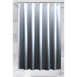 Gradient Colour Shower Curtain, Grey & White - 180cm x 200cm