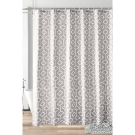 Abstract Geometic Shower Curtain, Grey - 180cm x 180cm - thumbnail 1