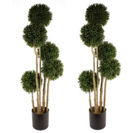 120cm UV Resistant Rosemary Topiary - 480 Leaves - Natural Trunk - thumbnail 1