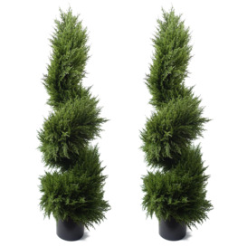 120cm Spiral Cypress Artificial Tree UV Resistant Outdoor - thumbnail 1