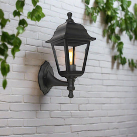Dahila Black Outdoor Wall Lantern Vintage Wall Light IP44 E27 Standard Screw Polycarbonate