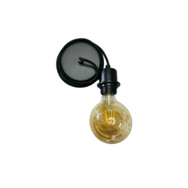 'Ada' Black 1.5m adjustable E27 Ceiling Pendant and Matching ceiling Rose - thumbnail 2