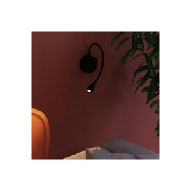 'Matilda' Black Adjustable Flexible Neck LED Rechargeable Magnetic USB Reading Bedside Wall Light
