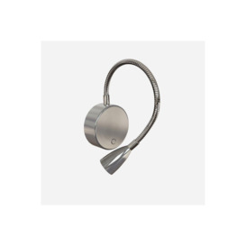 CGC Lighting 'Matilda' Satin Nickel Adjustable Flexible Neck LED Rechargeable Magnetic USB Reading Bedside Wall Light - thumbnail 3