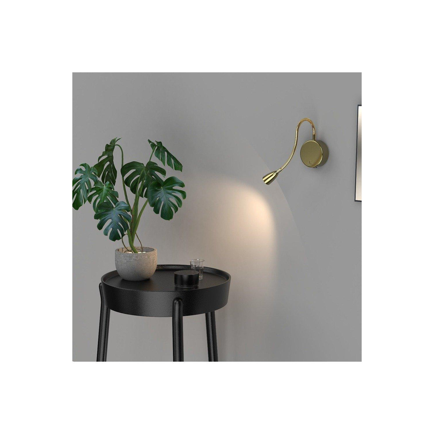 CGC Lighting 'Matilda' Satin Gold Adjustable Flexible Neck LED Rechargeable Magnetic USB Reading Bedside Wall Light - image 1