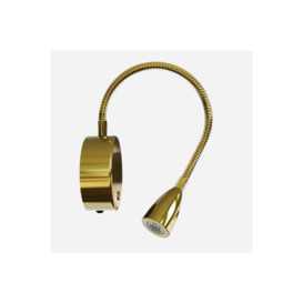 CGC Lighting 'Matilda' Satin Gold Adjustable Flexible Neck LED Rechargeable Magnetic USB Reading Bedside Wall Light - thumbnail 2