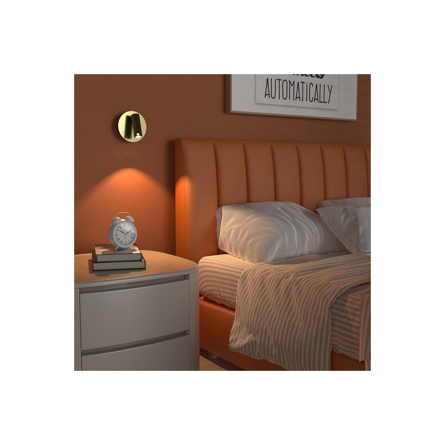 CGC Lighting 'Scarlet' Satin Gold Adjustable Head LED Rechargeable Magnetic USB Reading Bedside Wall Light - image 1