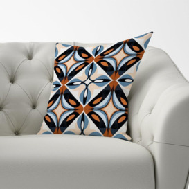 Brown And Blue Geometric Pattern Cushions - thumbnail 3