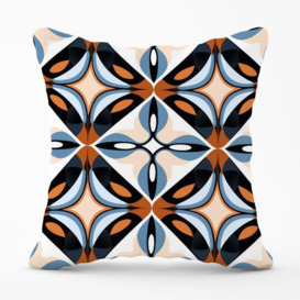 Brown And Blue Geometric Pattern Cushions