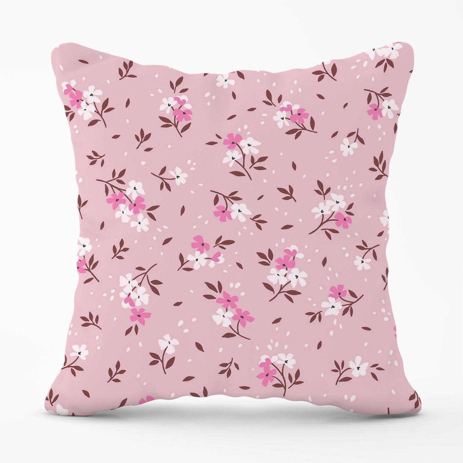 Pretty Pink Flower Pattern Outdoor Cushion - image 1