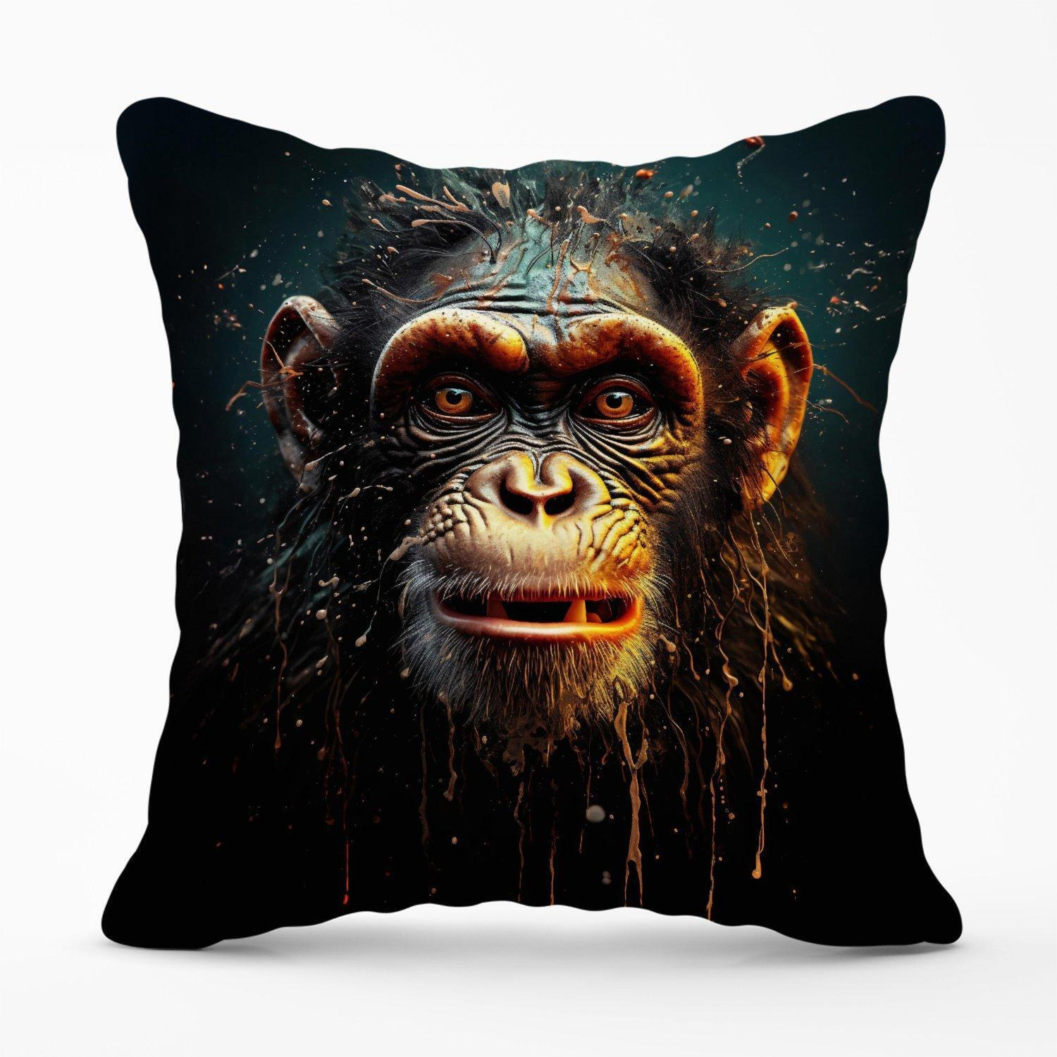Splashart Monkey Face Outdoor Cushion - image 1