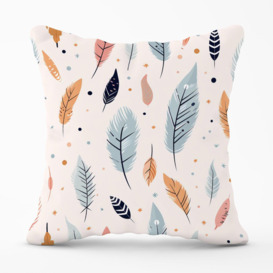 Pastel Feather Pattern Outdoor Cushion